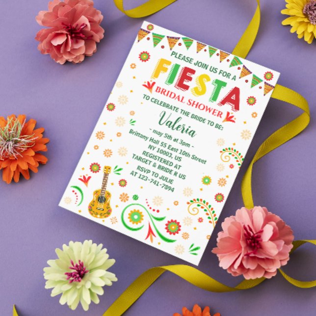 Convite festa mexicana chá de noiva Cinco De Mayo (fiesta bridal shower invitations latina spanish cinco de mayo folk mexican wedding party yellow coed)