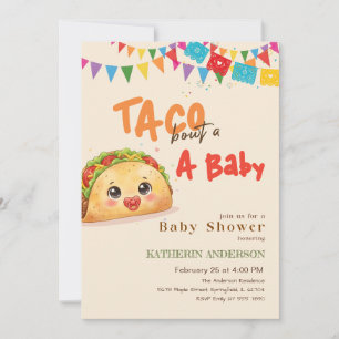 Convite Festa Mexicana Colorida Taco Sobre um Chá de Bebê
