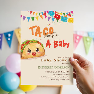 Convite Festa Mexicana Colorida Taco Sobre um Chá de Bebê