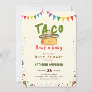 Convite Festa Mexicana Colorida Taco Sobre um Chá de Bebê