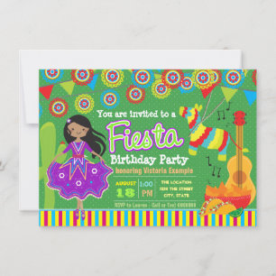 Convite Festa Mexicana de Aniversário para Meninas