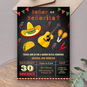 Convite Festa Mexicana Senhor ou Senhorita Revelação do Se