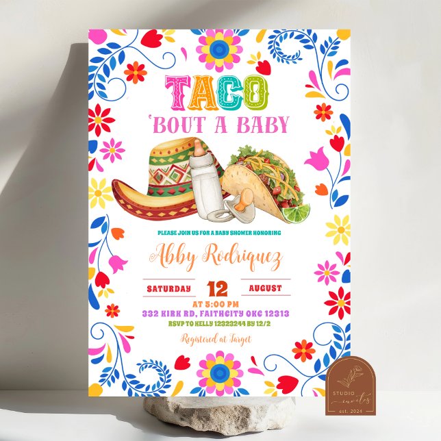 Convite Festa Mexicana Taco sobre um bebê chá de bebê (Criador carregado)