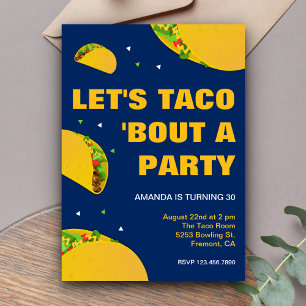 Convite Festa Mexicana Vamos Falar de Taco em uma Festa