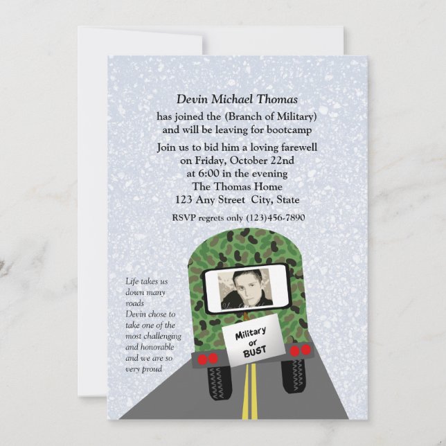 Convite Festa Militar indo embora (Frente)