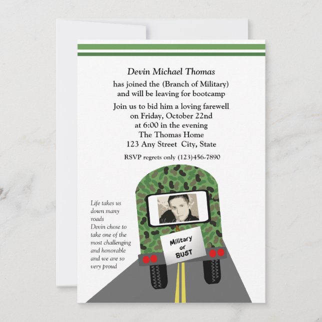 Convite Festa Militar indo embora (Frente)