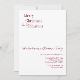 Convite Festa Mínima de Natal Burgundy