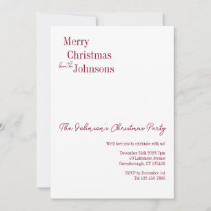 Convite Festa Mínima de Natal Burgundy