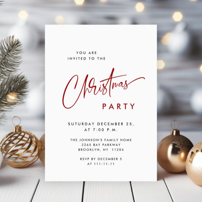 Convite Festa Mínima Elegante de Natal (Criador carregado)