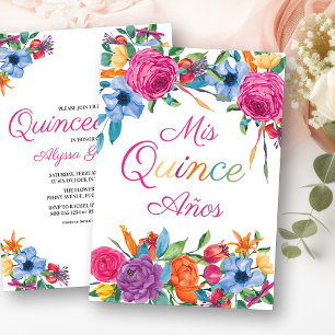 Convite Festa Mis Quince Anos Flores Brancas Quinceanera