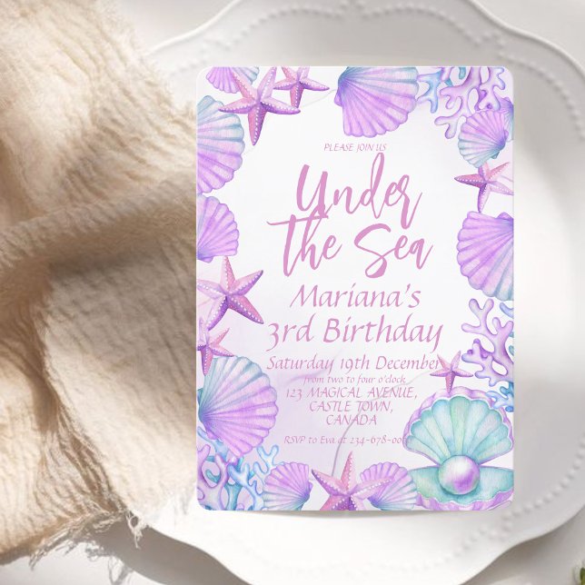 Convite Festa Moderna de aniversário de 3 anos Na moda Oce (Criador carregado)