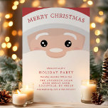 Convite Festa moderna de Natal do Santa Claus<br><div class="desc">Convidado do Feriado Moderno de Natal do Papai Noel. Este design de Natal fofo apresenta a face do Pai Natal com listras de cana-doce vermelhas e brancas no verso. Personalize este design de feriado personalizado com os detalhes do seu próprio partido. Perfeito para um janto de Natal da família ou...</div>