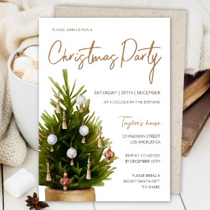Convite Festa Moderna e Elegante de Árvore de Natal