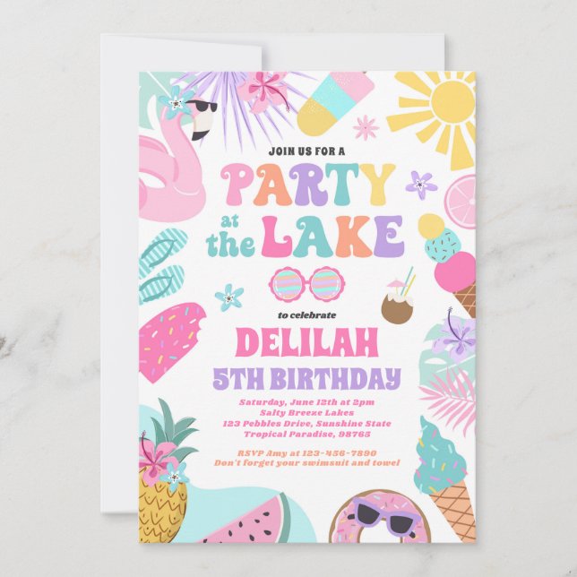 Convite Festa Na Festa de aniversário De CHURRASCO Do Lago (Frente)