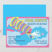 Festa na piscina da corrediça de água