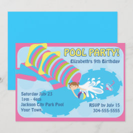 Convite Festa na piscina da corrediça de água