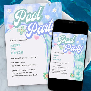 Convite Festa na Piscina de Aniversário em Qualquer Idade