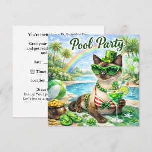 Convite Festa na Piscina do Gato Glamouroso no Dia de São