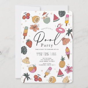 Convite Festa na Piscina Verão Natação Adulto