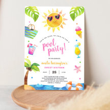 Festa na Piscina Verão Praia Aniversário de Crianç