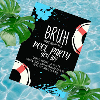 Convite Festa na Piscina Vida de Irmão Aniversário 