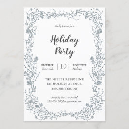 Convite Festa natalícia branca do quadro das bagas