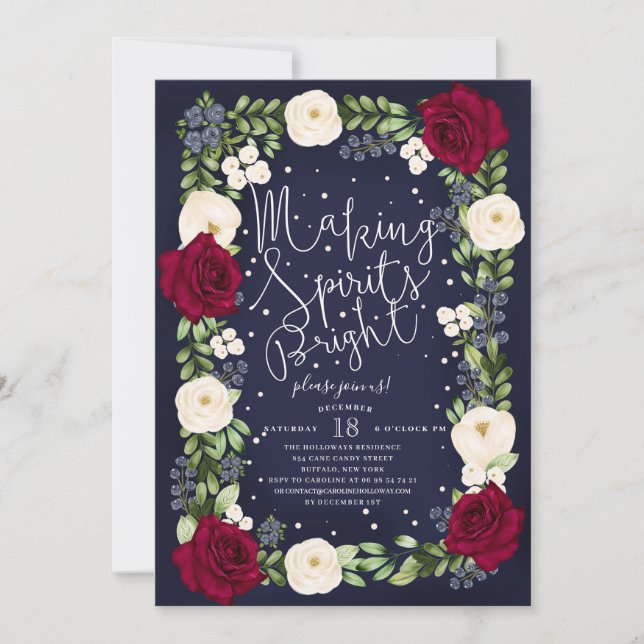 Convite Festa natalícia brilhante do Natal dos espírito do (Frente)