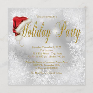 Convite Festa natalícia do floco de neve do chapéu do