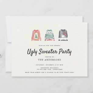 Convite Festa natalícia feia da camisola