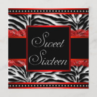 Festa Negra Vermelha Negra Zebra Sweet 16