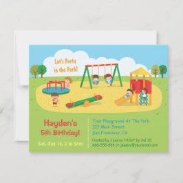 Convite Festa no Aniversário de criança de Park Playground