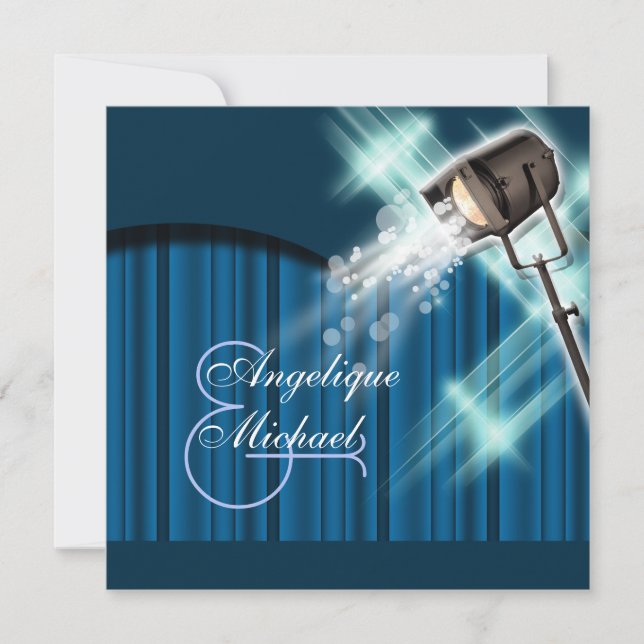 Convite Festa no cinema de casamento de Hollywood (Frente)