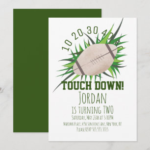 Convite Festa no Gramado de Futebol Americano TouchDown Ta