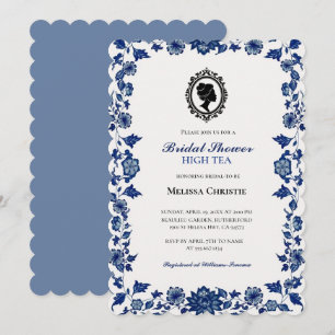 Convite festa no jardim com chá da tarde, belos tons pasté