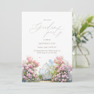 Convite Festa no Jardim Floral Gazebo Elegante Dia das Mãe