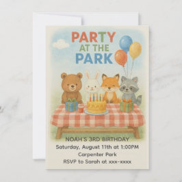 Convite Festa no Parque Animal Birthday