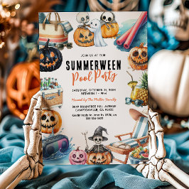 Convite Festa no pool de Halloween do Summerween