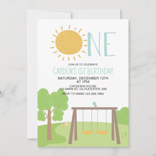 Convite Festa no primeiro aniversario de Park Playground (Frente)