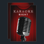 Convite Festa Noite de aniversário de 30 anos de Karaoke,<br><div class="desc">Palco Vermelho Clássico Cortinas aniversário de 30 anos de Karaoke Convite de festas Noite</div>