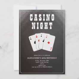 Convite Festa Noite de Poker Casino Blackjack em Vegas
