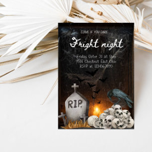 Convite Festa Noturna Certa de Halloween - Tema da Caverna