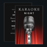 Convite Festa Noturna Clássica aniversário de 30 anos Kara<br><div class="desc">Aniversário de 30 anos Negra Clássica Convite de festas Karaoke Noite</div>