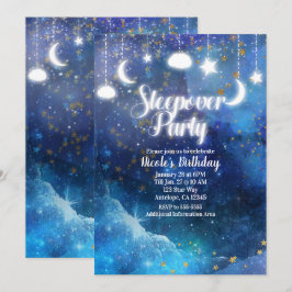 Convite Festa Noturna com Estrelas Douradas de Fantasia Ce