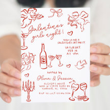 Festa Noturna das Meninas do Red Galentine Desenha