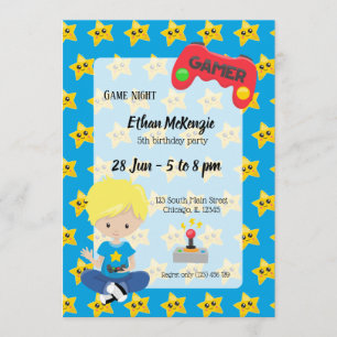 Convite Festa noturna de jogo