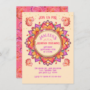 Convite Festa Noturna de Mandala Dourada