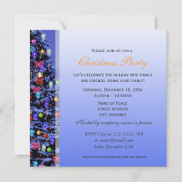 Convite festa noturna de neve da árvore natal vintage