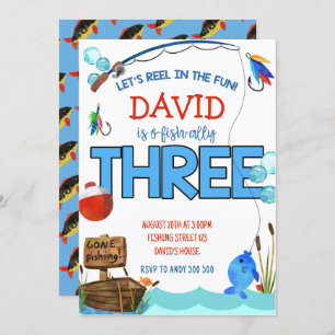 Convite Festa O-fish do aniversário de 3 anos de pesca