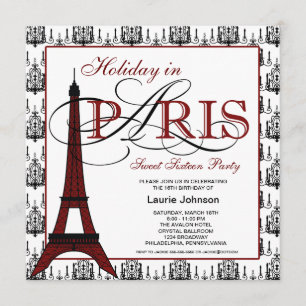 Convite Festa Paris Sweet Sixteen