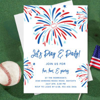 Festa Patriótica de Baseball e Fireworks 4 de julh